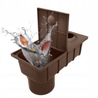 Osadnik-rynnowy-brazowy-Czyszczak-rynny-Studzienka-Rewizja-110mm-DOLNY-Kod-producenta-5905323283589