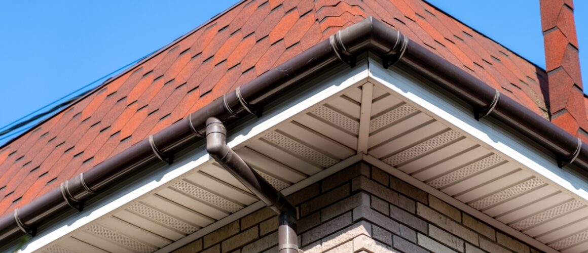 Brown,Roof,Of,House,Covered,With,Flexible,Bitumen,Motleysoft,Shingles